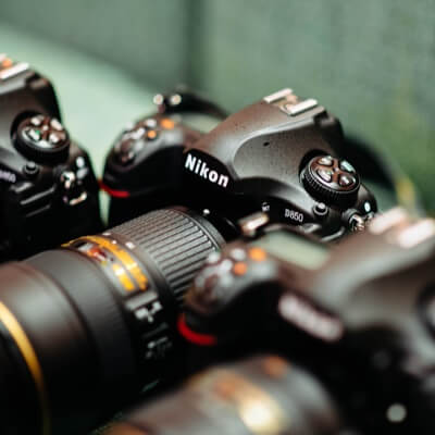 Focusing on a camera with 2 beside it