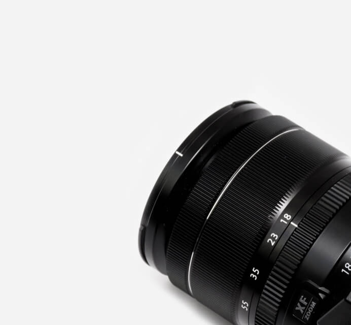 The lens on a camera facing away